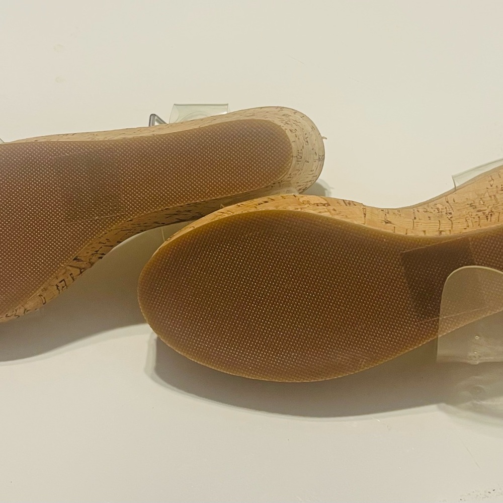 Steve Madden Clear PVC Cork Wedge Sandals - Picture 3 of 3